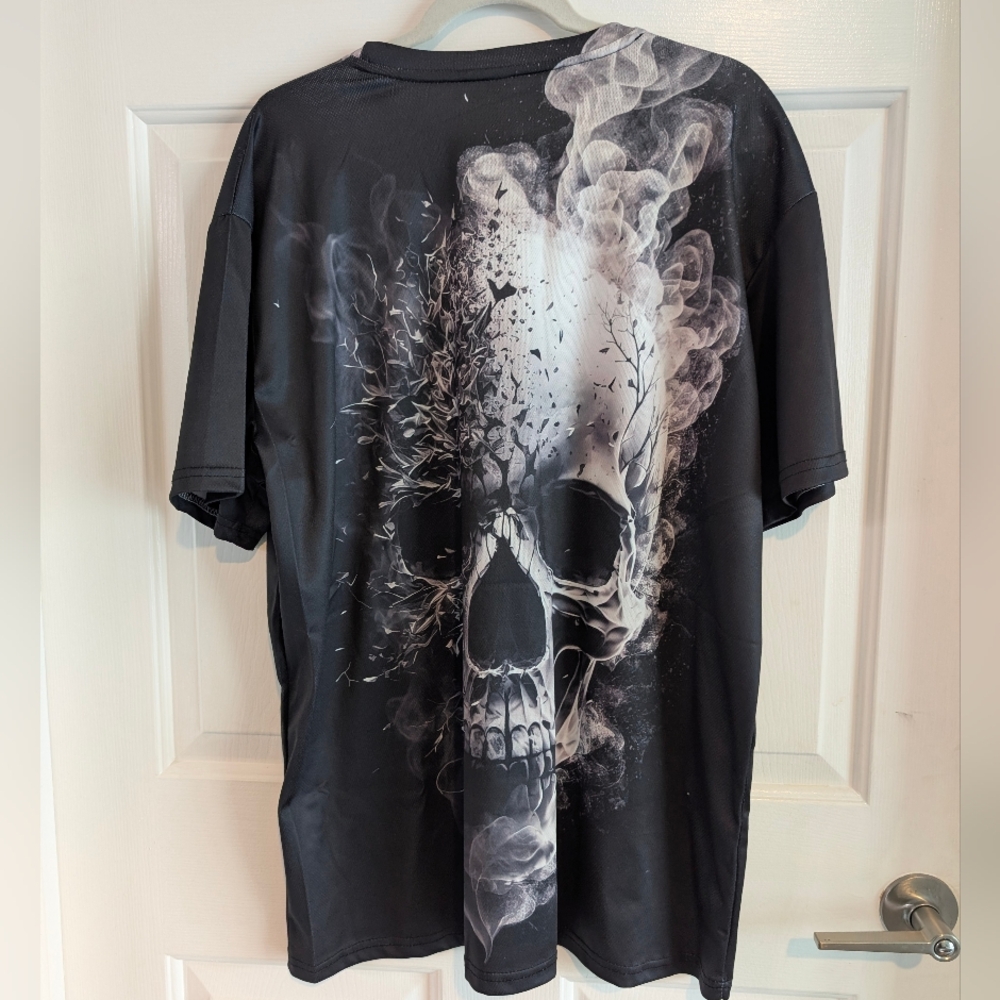 Men's XXL Skull Graphic Short Sleeve Shirt Black 2XL - Picture 5 of 10